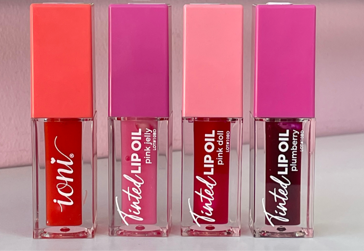 glazed tinted lip oil kit 4 piezas
