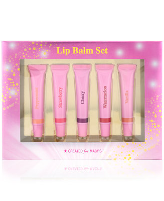 created for macy's lip balm set