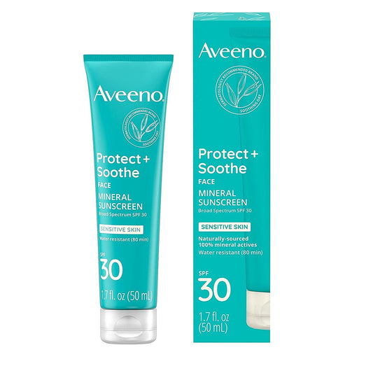 aveeno protect + soothe face mineral sunscreen (sensitive) spf 30