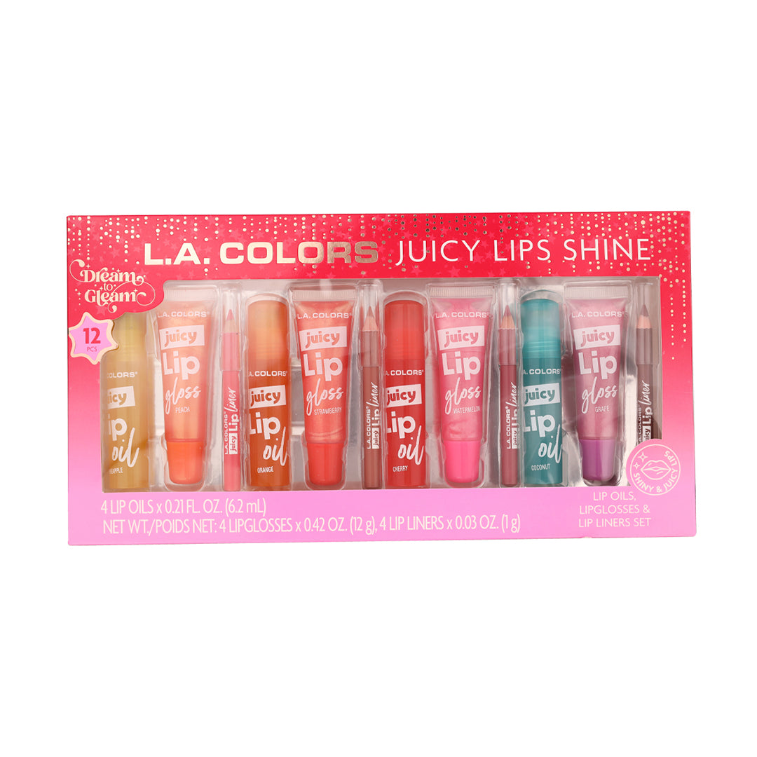 l.a. colors juicy lips shine gloss 12/pcs
