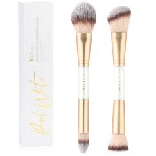 real white dual-end face bbrush set